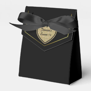 Black and Gold Sweet 16 Gefallen Geschenkboxen Geschenkschachtel