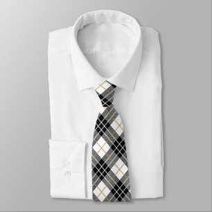 Black and Gold Tartan Kariert Neck Tie Krawatte