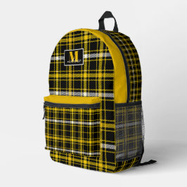 Black and gold  Tartan Plaid  Missouri  Bedruckter Rucksack