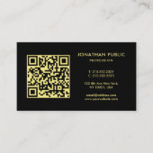 Black And Gold Template QR Code Company Logo Visitenkarte (Vorderseite)