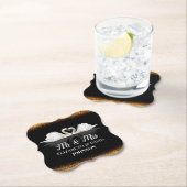 Black and Gold Themed mit Swans Wedding Untersetzer (Vor Ort)