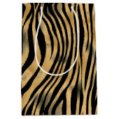Black and Gold Tiger Strip Mittlere Geschenktüte (Vorderseite)