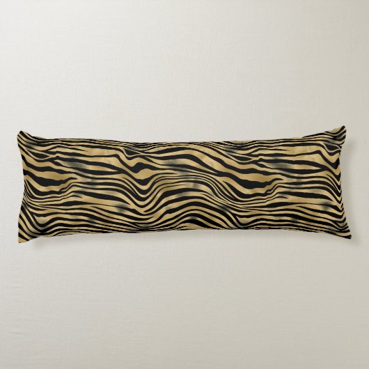 Black and Gold Tiger Stripes Seitenschläferkissen (Rückseite)