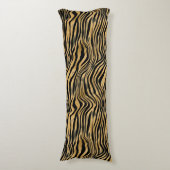 Black and Gold Tiger Stripes Seitenschläferkissen (Vorderseite Vertikal)