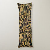 Black and Gold Tiger Stripes Seitenschläferkissen (Rückseite (Vertikal))