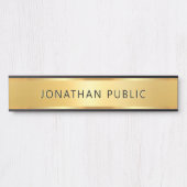 Black And Gold Trendy Elegant Modern Template Türschild (Vorderseite )