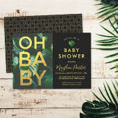 Black and Gold Tropical Baby Dusche Einladung