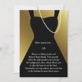 Black and Gold Tuxedo Einladungen| Elegantes Party Einladung (Rückseite)