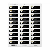 Black and Gold Tuxedo Rücksendeadressen-Aufkleber (Vorne)