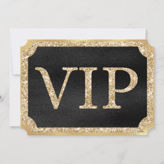 Black and Gold VIP Event Ticket Einladung (Vorderseite)