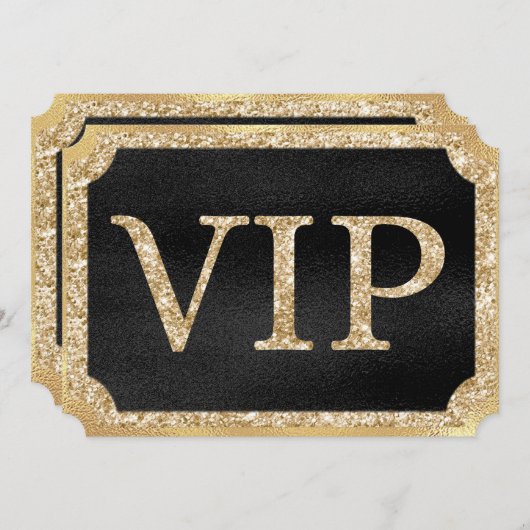 Black and Gold VIP Event Ticket Einladung (Vorne/Hinten)