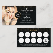Black and Gold Visitenkarte für den Nagelsalon (Vorne/Hinten)