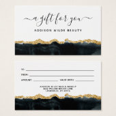 Black and Gold Watercolor Geschenkkarte (Vorne & Hinten)