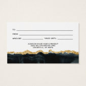 Black and Gold Watercolor Geschenkkarte (Rückseite)