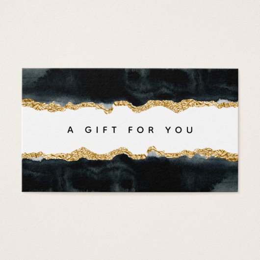 Black and Gold Watercolor Geschenkkarte (Vorderseite)