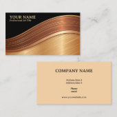 Black and Gold Wave Generic Adaptable Visitenkarte (Vorne/Hinten)