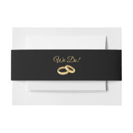Black and Gold-We Do-Wedding Einladungsbanderole