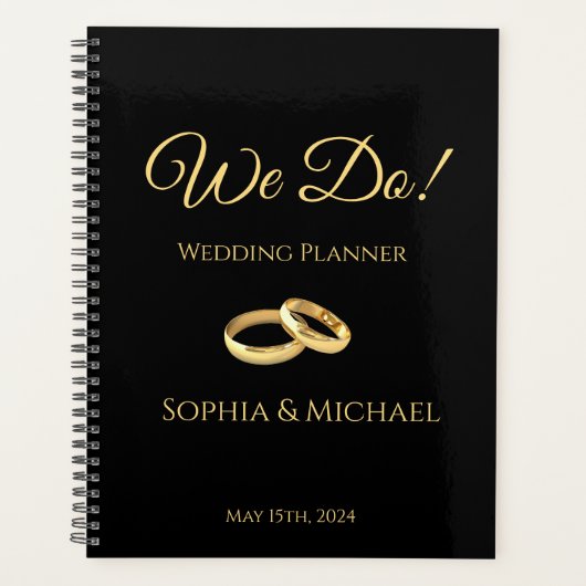 Black and Gold-We Do-Wedding-Planer Planer (Vorderseite)