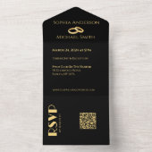 Black and Gold-We Do-Wedding Rings- All In One Einladung (Innen Boden)