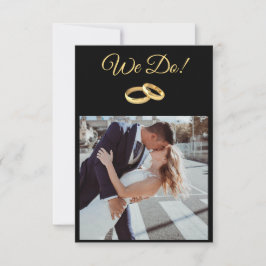 Black and Gold-We Do-Wedding Rings- Einladung