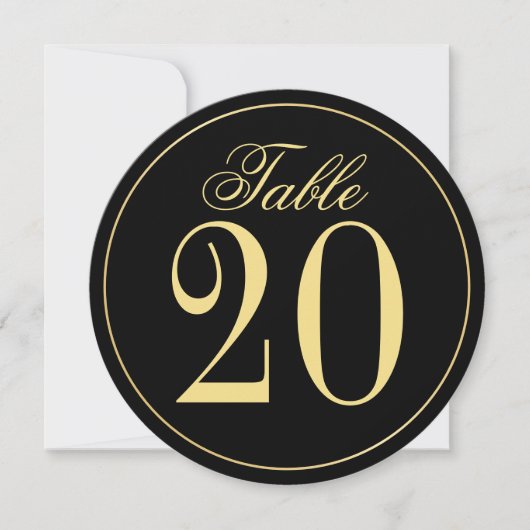 Black and Gold Wedcle Tischnummer Card (Vorderseite)