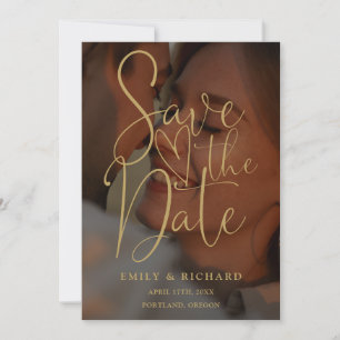 Black and Gold Wedding 2 Foto Elegantes Script Save The Date
