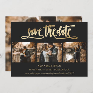 Black and Gold Wedding 4 Foto Save the Date