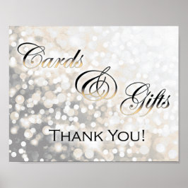 Black and Gold Wedding Cards and Gifts Sign Poster
