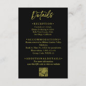 Black and Gold Wedding Details Enclosure Card Begleitkarte (Vorderseite)