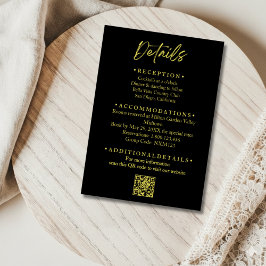 Black and Gold Wedding Details Enclosure Card Begleitkarte