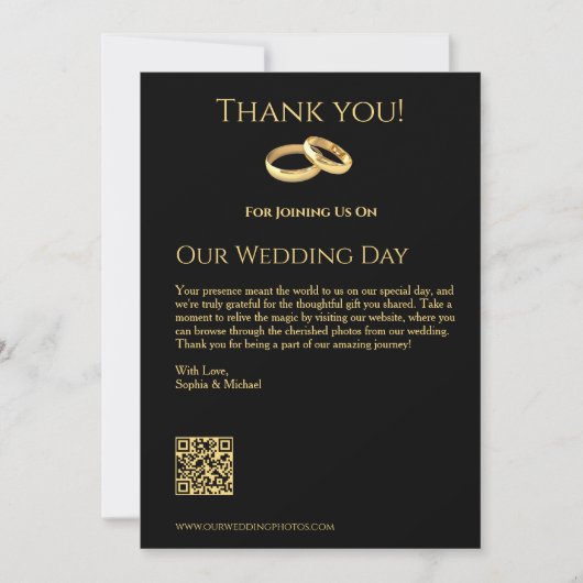 Black and Gold Wedding- Einladung (Vorderseite)