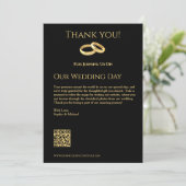 Black and Gold Wedding- Einladung (Stehend Vorderseite)