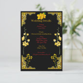 Black and Gold Wedding Enclosure Card Begleitkarte (Stehend Vorderseite)