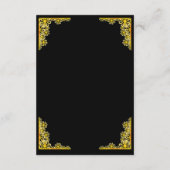 Black and Gold Wedding Enclosure Card Begleitkarte (Rückseite)