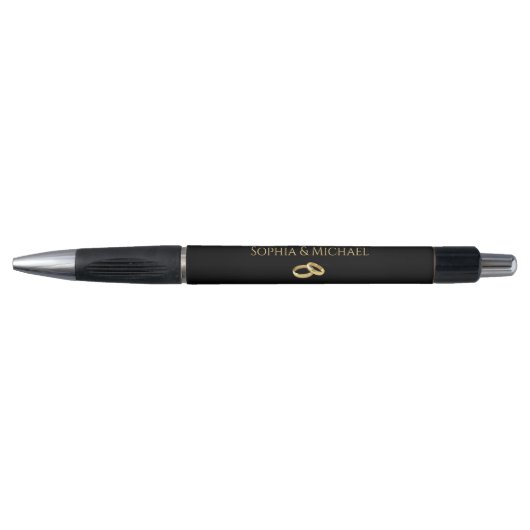 Black and Gold Wedding- Kugelschreiber (Vorderseite)