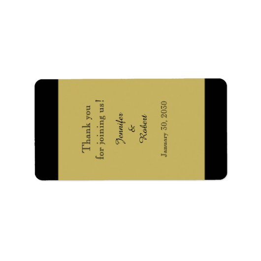 Black and Gold Wedding Lip Balm Label Adressaufkleber (Vorne)