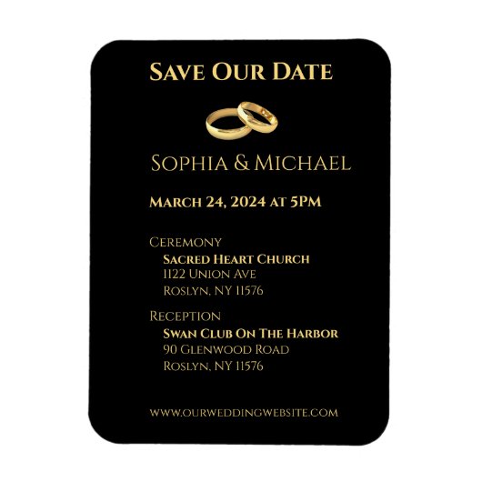 Black and Gold Wedding- Magnet (Vertikal)