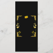 Black and Gold Wedding Menu Card Menükarte (Rückseite)