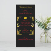 Black and Gold Wedding Menu Card Menükarte (Stehend Vorderseite)