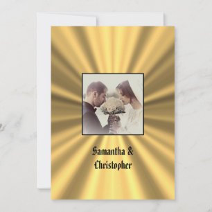 Black and gold wedding photo invitation einladung