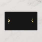 Black and Gold Wedding Place Card Platzkarte (Rückseite)