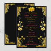 Black and Gold Wedding Program Programm (Vorne/Hinten)