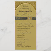 Black and Gold Wedding Program Rack Card Programm (Vorderseite)