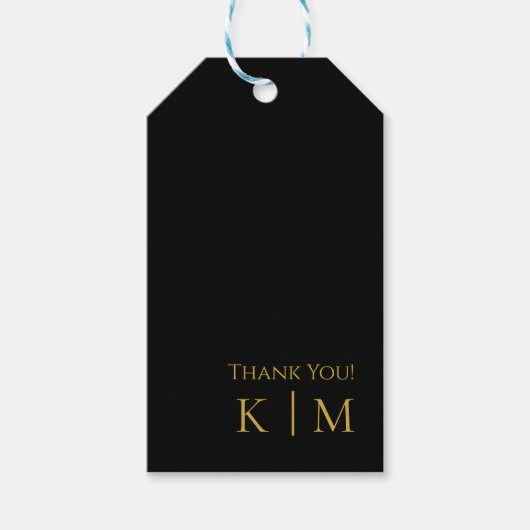 Black and Gold Wedding Vielen Dank - Geschenkanhänger (Vorderseite)
