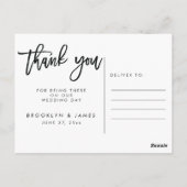 Black and Gold Wedding Vielen Dank Postkarten (Rückseite)