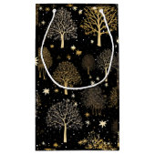 Black and Gold Weihnachtsgeschenktasche Kleine Geschenktüte (Rückseite)