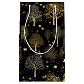 Black and Gold Weihnachtsgeschenktasche Kleine Geschenktüte (Vorderseite)