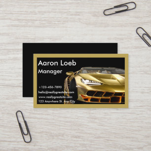 Black and Golden Automotive Business Card Visitenkarte
