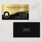 Black and Golden Real Anwesen Business Cards Visitenkarte (Vorne/Hinten)