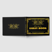 Black and Golden Wedding Guest Book Gästebuch (Voll)